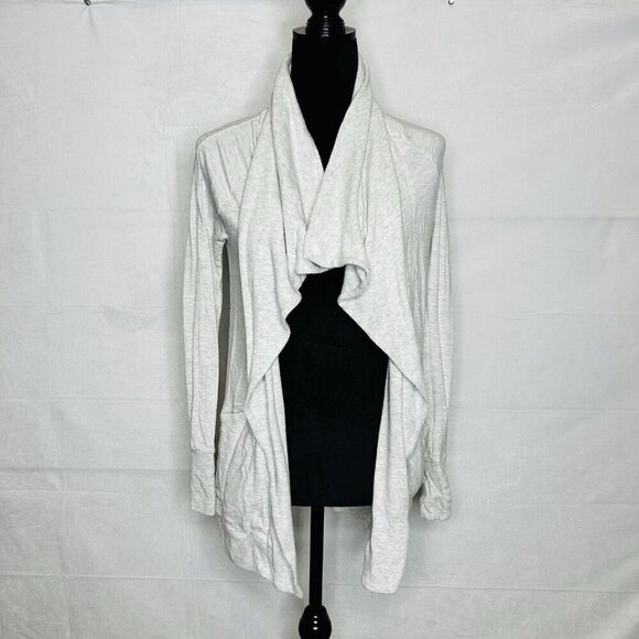 ATHLETA Pranayama Restore Wrap Open Cardigan Sweater Heather Gray Sz XXS - Picture 1 of 8